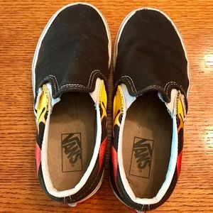 Vans boys’ size 13.5 flame slip-on sneakers